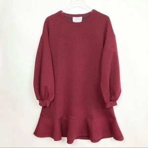 Anthropologie Odila Tunic Dress Wine Size Small